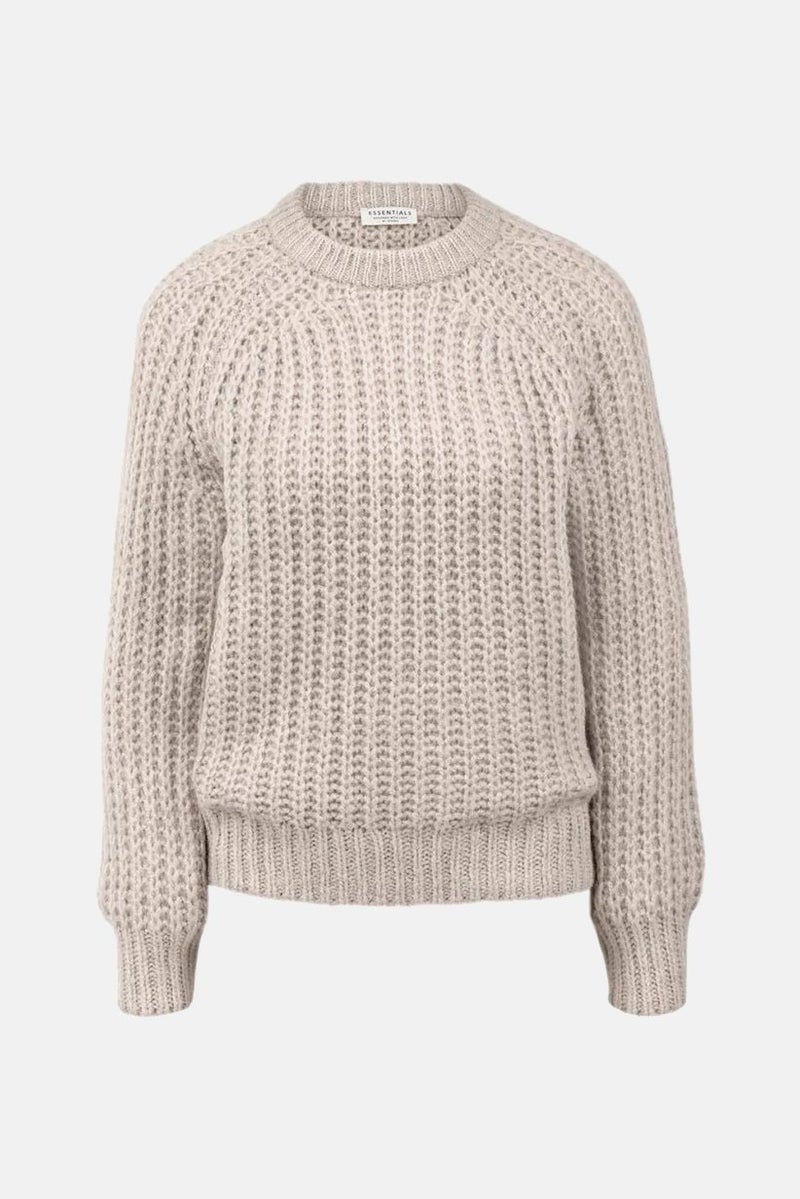 Tchibo Women Crew Neck Knitted Sweater, Taupe - Image 2